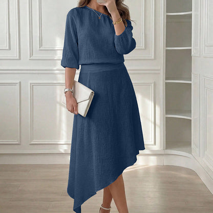 🔥50K+ VERKOCHT⏰ 50% KORTING👗 Tweedelige rokset, schouderloze top + asymmetrische rok