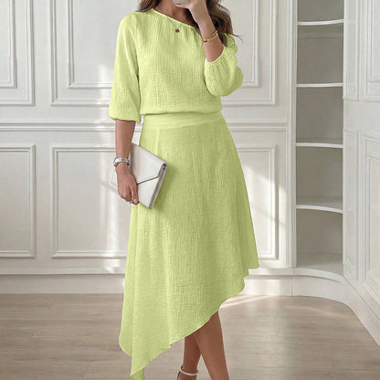 🔥50K+ VERKOCHT⏰ 50% KORTING👗 Tweedelige rokset, schouderloze top + asymmetrische rok