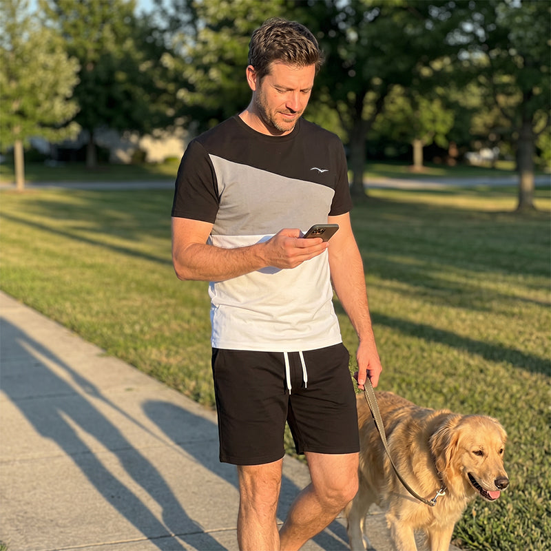 👕 50% KORTING NU! 🎨 Heren Colorblock T-shirt & Shorts Set – Zachte katoen & ademend – Perfect voor zomer, sport of ontspanning – stijlvol en comfortabel 🩳✨
