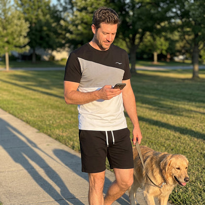 👕 50% KORTING NU! 🎨 Heren Colorblock T-shirt & Shorts Set – Zachte katoen & ademend – Perfect voor zomer, sport of ontspanning – stijlvol en comfortabel 🩳✨