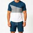 👕 50% KORTING NU! 🎨 Heren Colorblock T-shirt & Shorts Set – Zachte katoen & ademend – Perfect voor zomer, sport of ontspanning – stijlvol en comfortabel 🩳✨