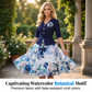 Elegante damesjurk met halflange mouwen en bloemenprint