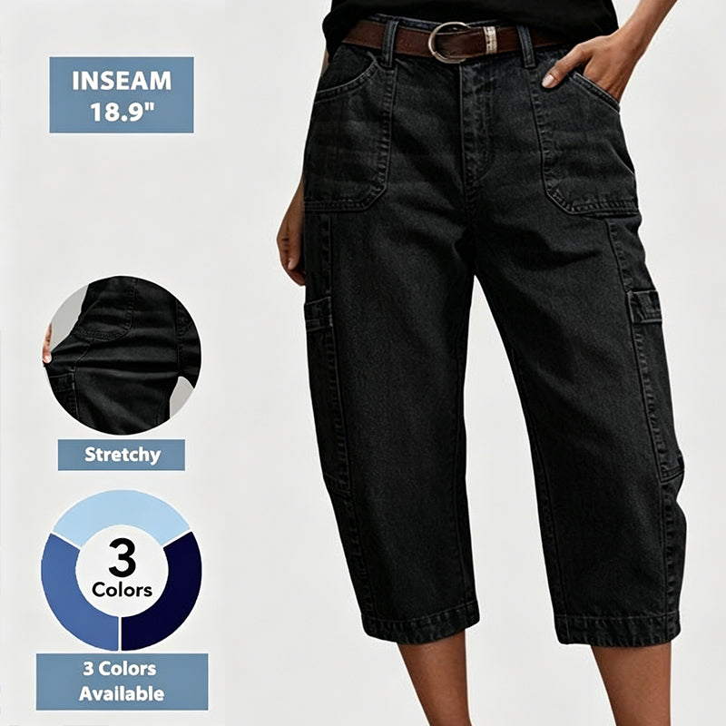 👖 Hoge Taille Cropped Jeans – Wijde Pijpen & Flatterende Pasvorm 💙