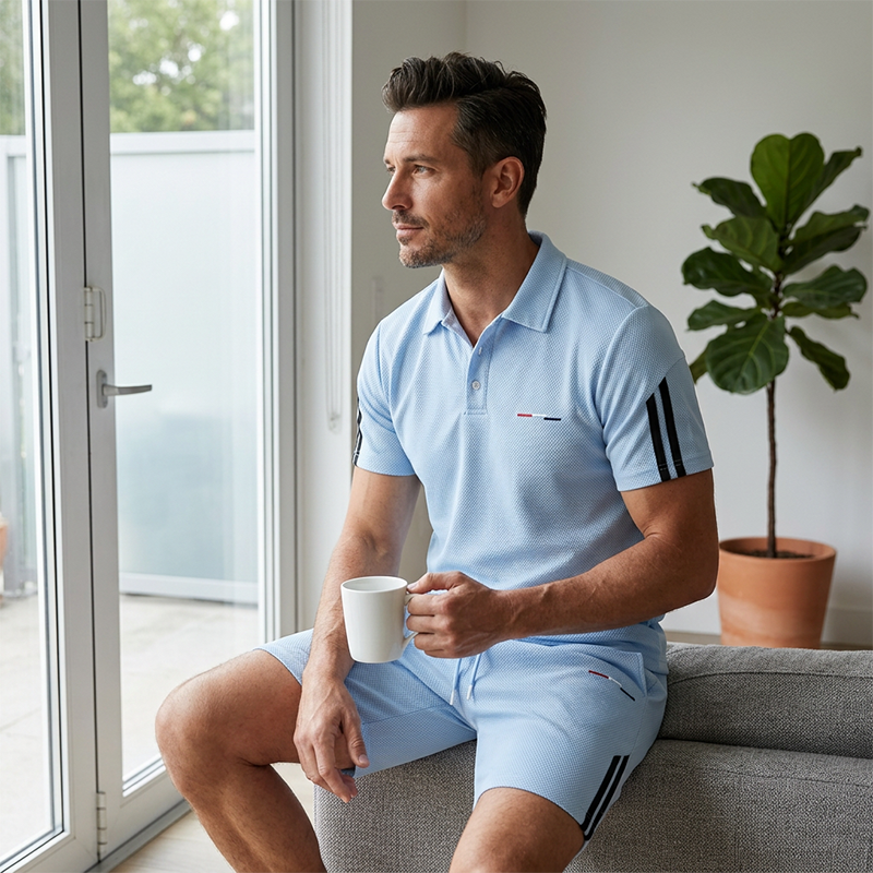 🏆LAATSTE DAG UITVERKOOP 50% KORTING🔥 Heren Casual Korte Mouw Shorts Set