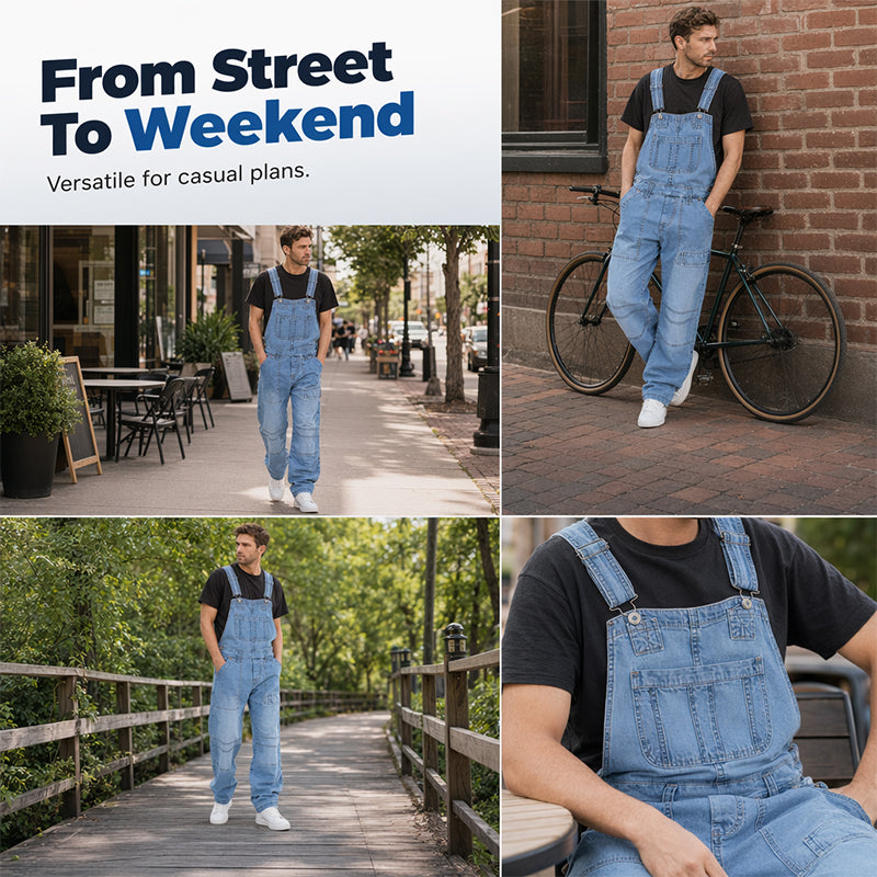 👖Klassieke denim overall voor heren – comfortabel, praktisch en moeiteloos stijlvol✨