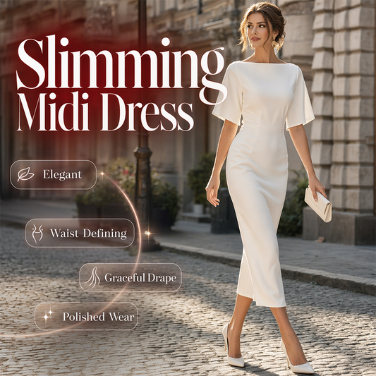 🌸👗 Nieuwe collectie 2026: elegante, halflange, getailleerde en slankmakende damesjurk