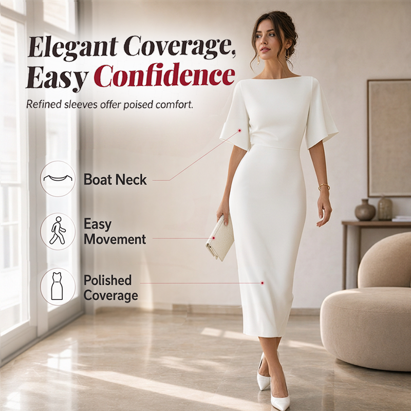 🌸👗 Nieuwe collectie 2026: elegante, halflange, getailleerde en slankmakende damesjurk