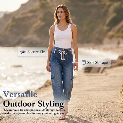 💖 Zomersale — 50% Korting! Dames Casual Wijdbeense Cargobroek 🌿
