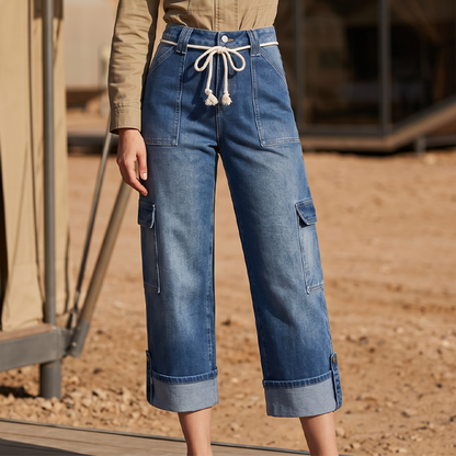 💖 Zomersale — 50% Korting! Dames Casual Wijdbeense Cargobroek 🌿
