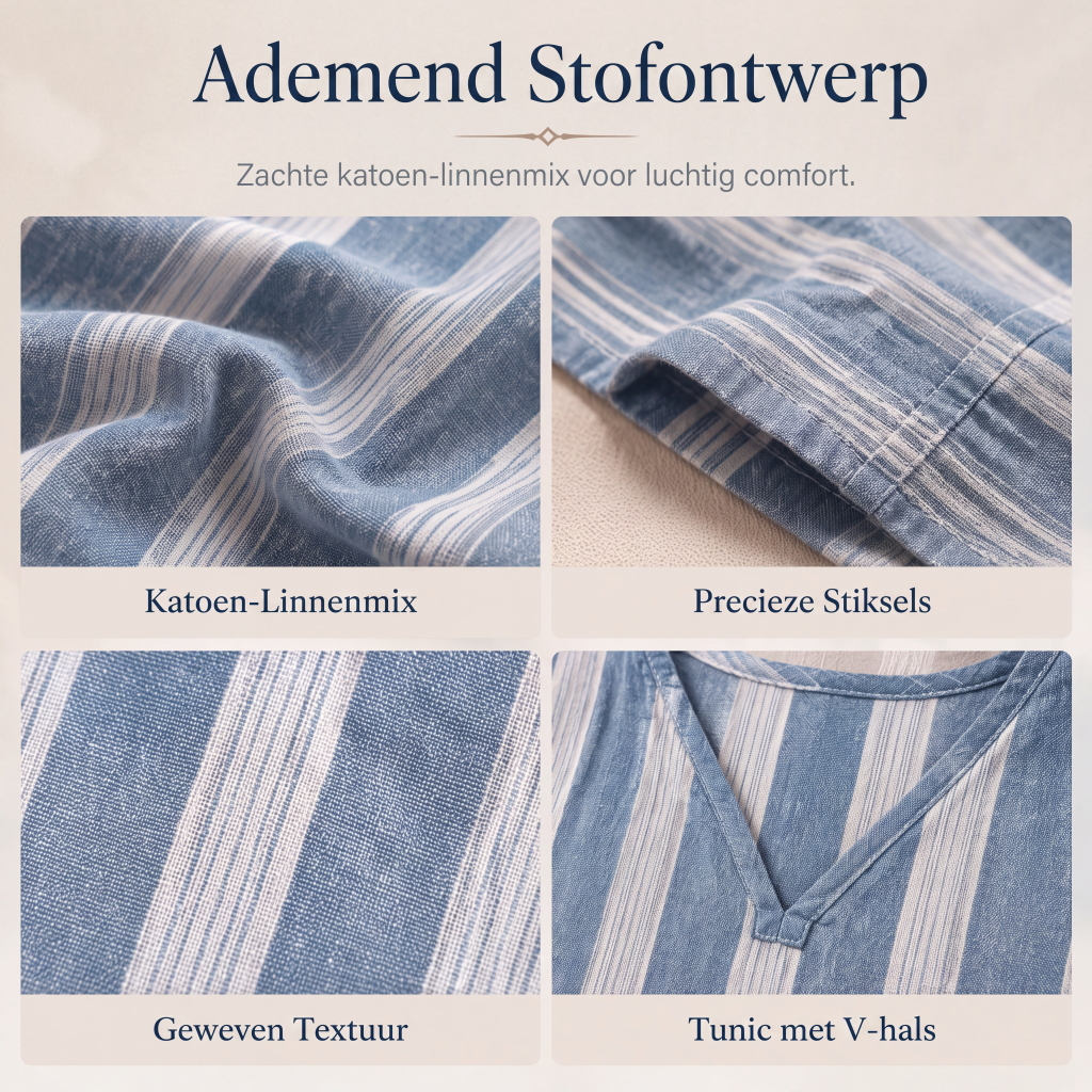 🌸Aanbieding: 50% korting💖Losvallende dames casual set met V-hals en strepen, bestaande uit 2 delen