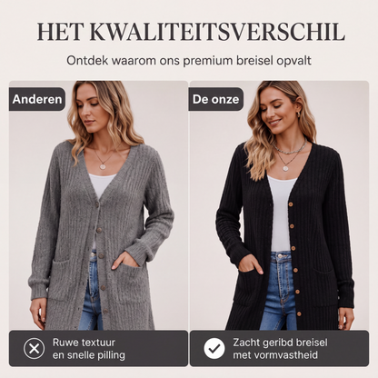 🌸Hot Sale 50% OFF💖Middellange gebreide vest met zakken