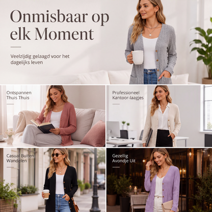 🌸Hot Sale 50% OFF💖Middellange gebreide vest met zakken