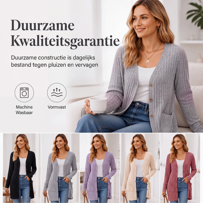 🌸Hot Sale 50% OFF💖Middellange gebreide vest met zakken