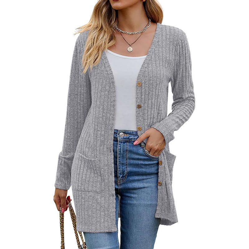 🌸Hot Sale 50% OFF💖Middellange gebreide vest met zakken