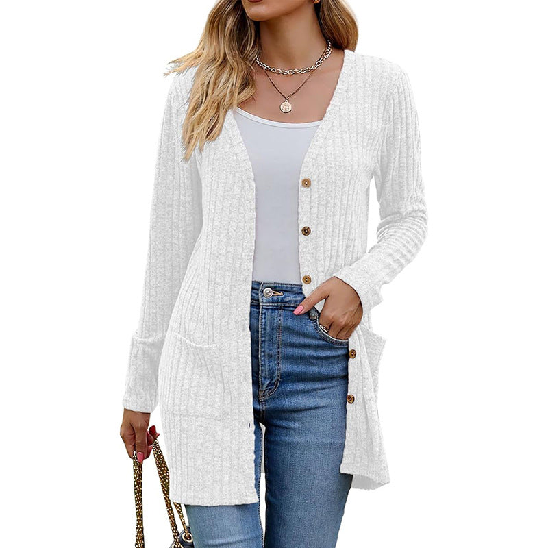 🌸Hot Sale 50% OFF💖Middellange gebreide vest met zakken