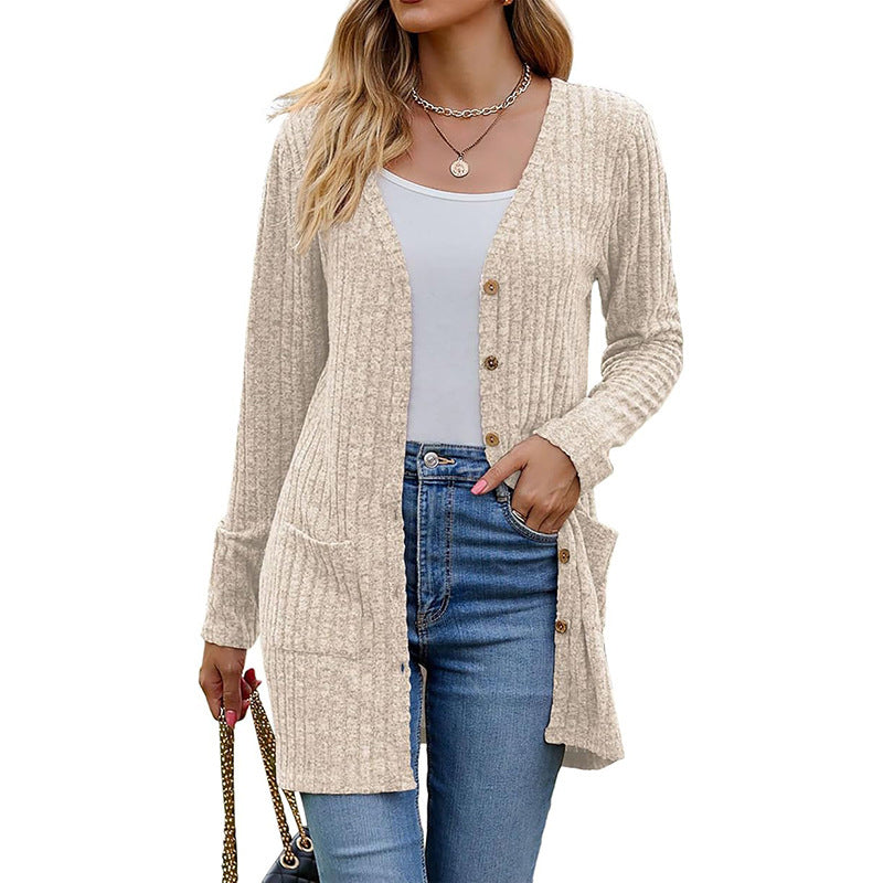 🌸Hot Sale 50% OFF💖Middellange gebreide vest met zakken