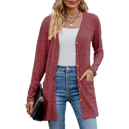 🌸Hot Sale 50% OFF💖Middellange gebreide vest met zakken