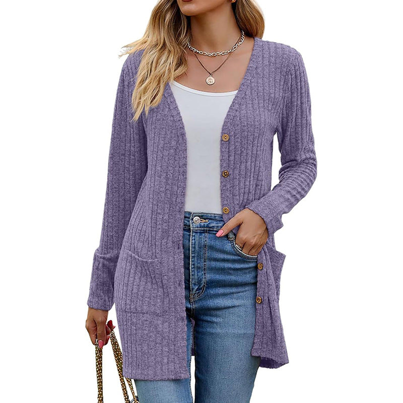 🌸Hot Sale 50% OFF💖Middellange gebreide vest met zakken