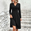 Elegante V-hals midi-jurk voor dames