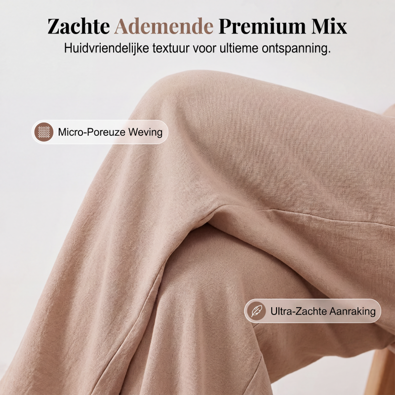 Dames hoge taille wijde pijpen casual broek