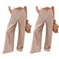 Dames hoge taille wijde pijpen casual broek