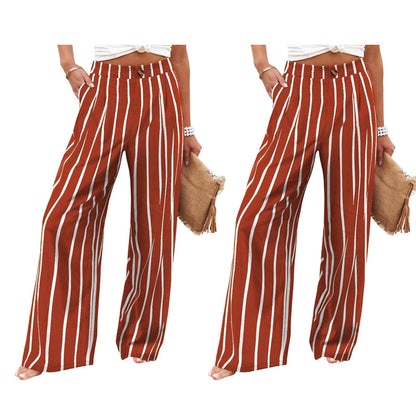 Dames hoge taille wijde pijpen casual broek