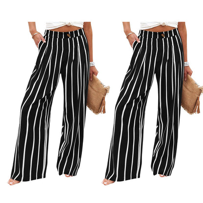 Dames hoge taille wijde pijpen casual broek