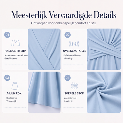Elegante V-hals midi-jurk voor dames