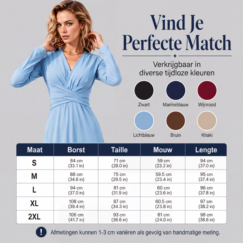 Elegante V-hals midi-jurk voor dames