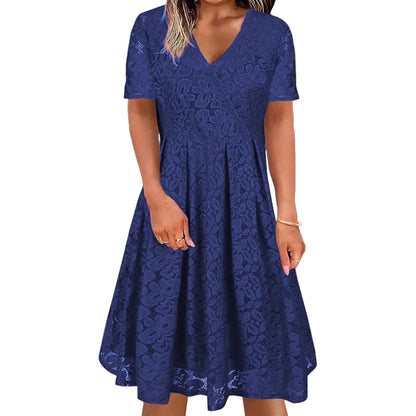 🌸 Nieuwe Collectie 👗 Dames Kanten V-hals Jurk – Elegante uitstraling & comfortabele pasvorm