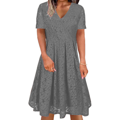 🌸 Nieuwe Collectie 👗 Dames Kanten V-hals Jurk – Elegante uitstraling & comfortabele pasvorm
