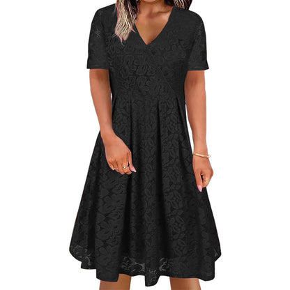 🌸 Nieuwe Collectie 👗 Dames Kanten V-hals Jurk – Elegante uitstraling & comfortabele pasvorm
