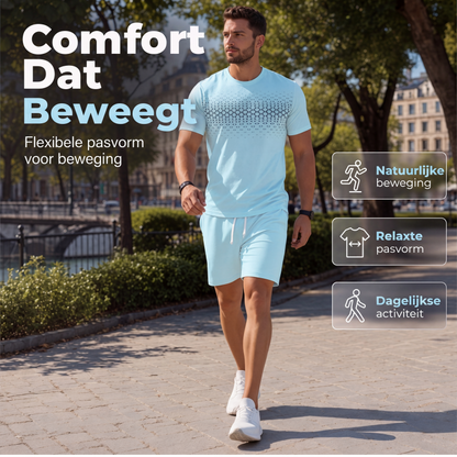 🔥 Bestseller van de Week 👕 Heren T-shirt & Korte Broek Set – Casual stijl, licht comfort & perfecte zomerlook ✨