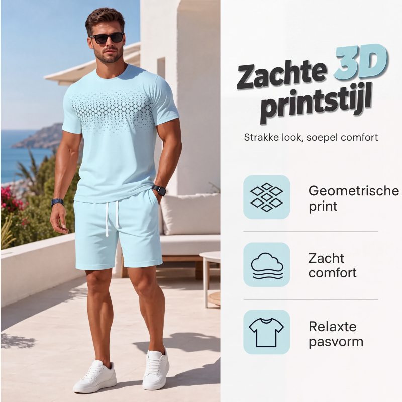 🔥 Bestseller van de Week 👕 Heren T-shirt & Korte Broek Set – Casual stijl, licht comfort & perfecte zomerlook ✨