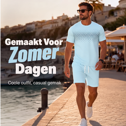 🔥 Bestseller van de Week 👕 Heren T-shirt & Korte Broek Set – Casual stijl, licht comfort & perfecte zomerlook ✨