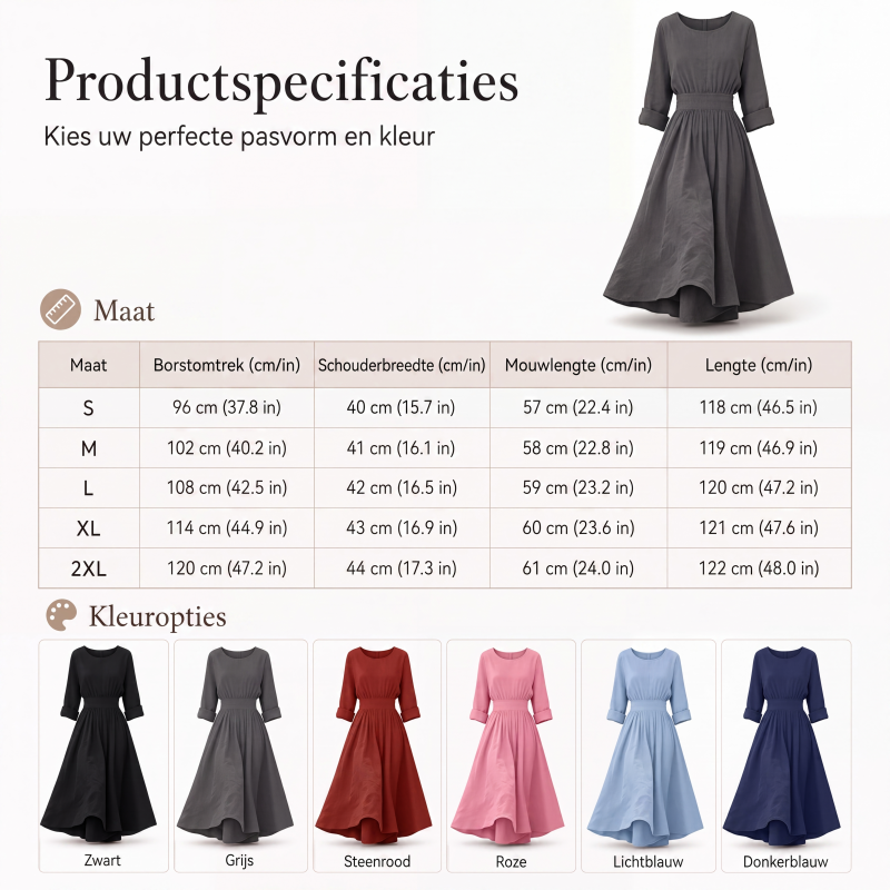 ⏰Laatste dag uitverkoop: 50% korting💃Casual zomerjurk met getailleerde taille voor dames