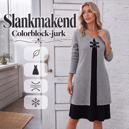 ⏰Laatste dag uitverkoop: 50% korting💃Casual geribbelde gebreide jurk met lange mouwen voor dames