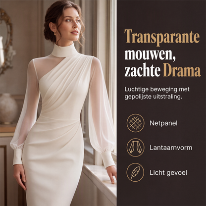 ⏰Laatste dag uitverkoop: 50% korting💃Bodycon-jurk van mesh met col voor dames