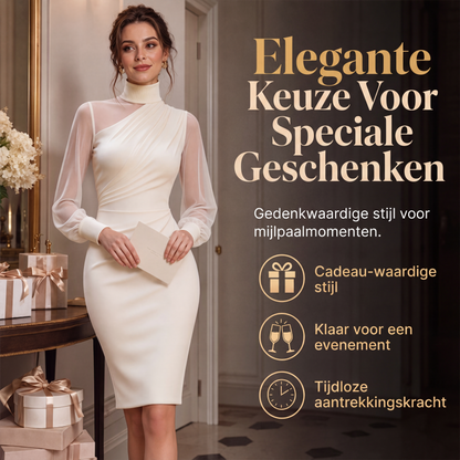 ⏰Laatste dag uitverkoop: 50% korting💃Bodycon-jurk van mesh met col voor dames