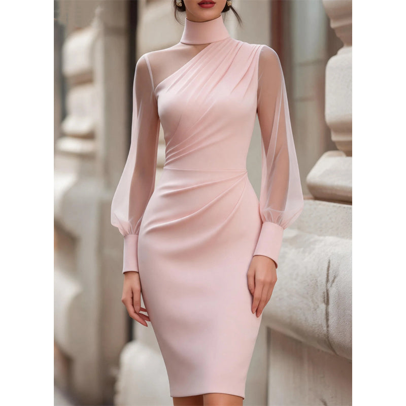 ⏰Laatste dag uitverkoop: 50% korting💃Bodycon-jurk van mesh met col voor dames