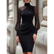 ⏰Laatste dag uitverkoop: 50% korting💃Bodycon-jurk van mesh met col voor dames