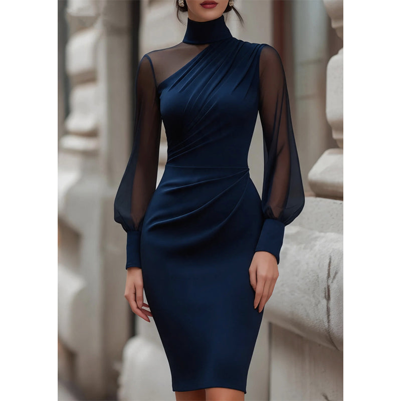 ⏰Laatste dag uitverkoop: 50% korting💃Bodycon-jurk van mesh met col voor dames