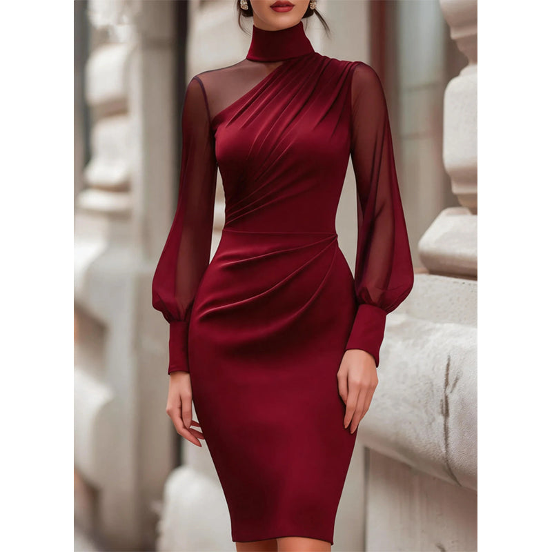 ⏰Laatste dag uitverkoop: 50% korting💃Bodycon-jurk van mesh met col voor dames