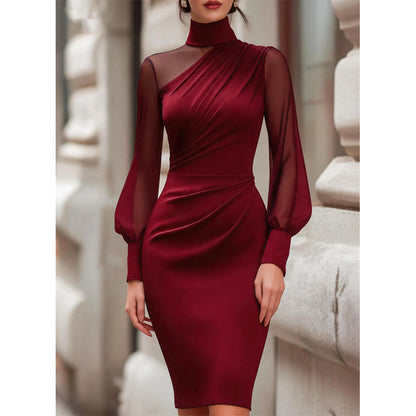 ⏰Laatste dag uitverkoop: 50% korting💃Bodycon-jurk van mesh met col voor dames