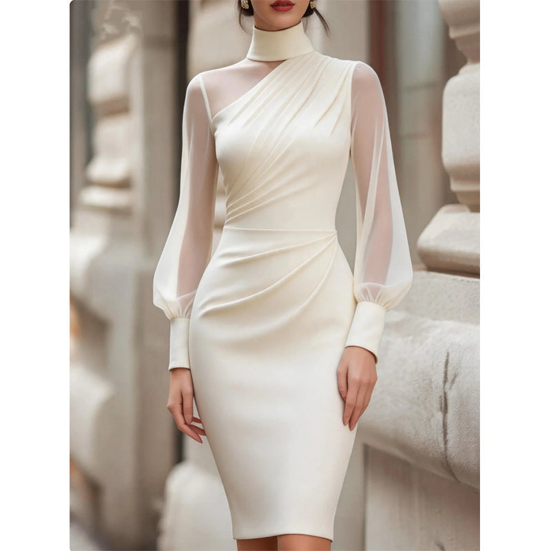 ⏰Laatste dag uitverkoop: 50% korting💃Bodycon-jurk van mesh met col voor dames