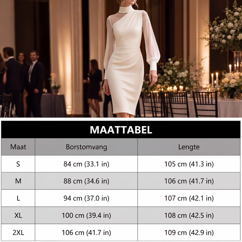 ⏰Laatste dag uitverkoop: 50% korting💃Bodycon-jurk van mesh met col voor dames
