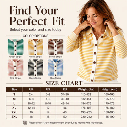 ✨ Nieuwe Collectie 🌸 Dames Gestreept Gebreid Vest – Uniek Design, Tijdloze Stijl & Zachte Comfortabele Pasvorm 💕