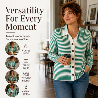 ✨ Nieuwe Collectie 🌸 Dames Gestreept Gebreid Vest – Uniek Design, Tijdloze Stijl & Zachte Comfortabele Pasvorm 💕