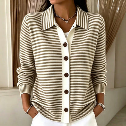 ✨ Nieuwe Collectie 🌸 Dames Gestreept Gebreid Vest – Uniek Design, Tijdloze Stijl & Zachte Comfortabele Pasvorm 💕
