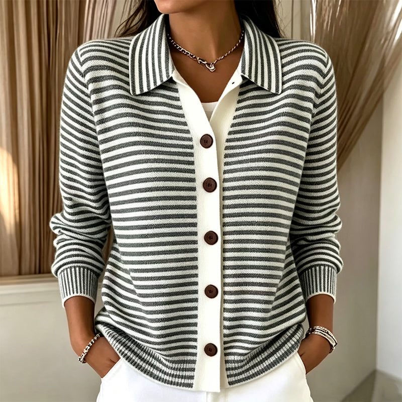 ✨ Nieuwe Collectie 🌸 Dames Gestreept Gebreid Vest – Uniek Design, Tijdloze Stijl & Zachte Comfortabele Pasvorm 💕